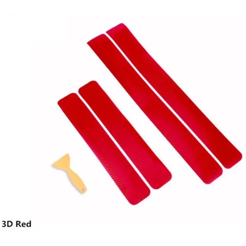 Car Threshold Strip, Pedal Decorative Strip Door Edge Anti-collision Sticker Scraper Car Sticker 3D Carbon Fiber Threshold Strip