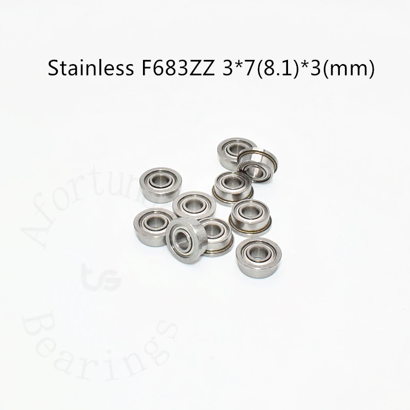 

Stainless steel Flange Bearing 10pcs SF683ZZ 683ZZ 3*7(8.1)*3(mm) Metal Sealed Mechanical equipment parts