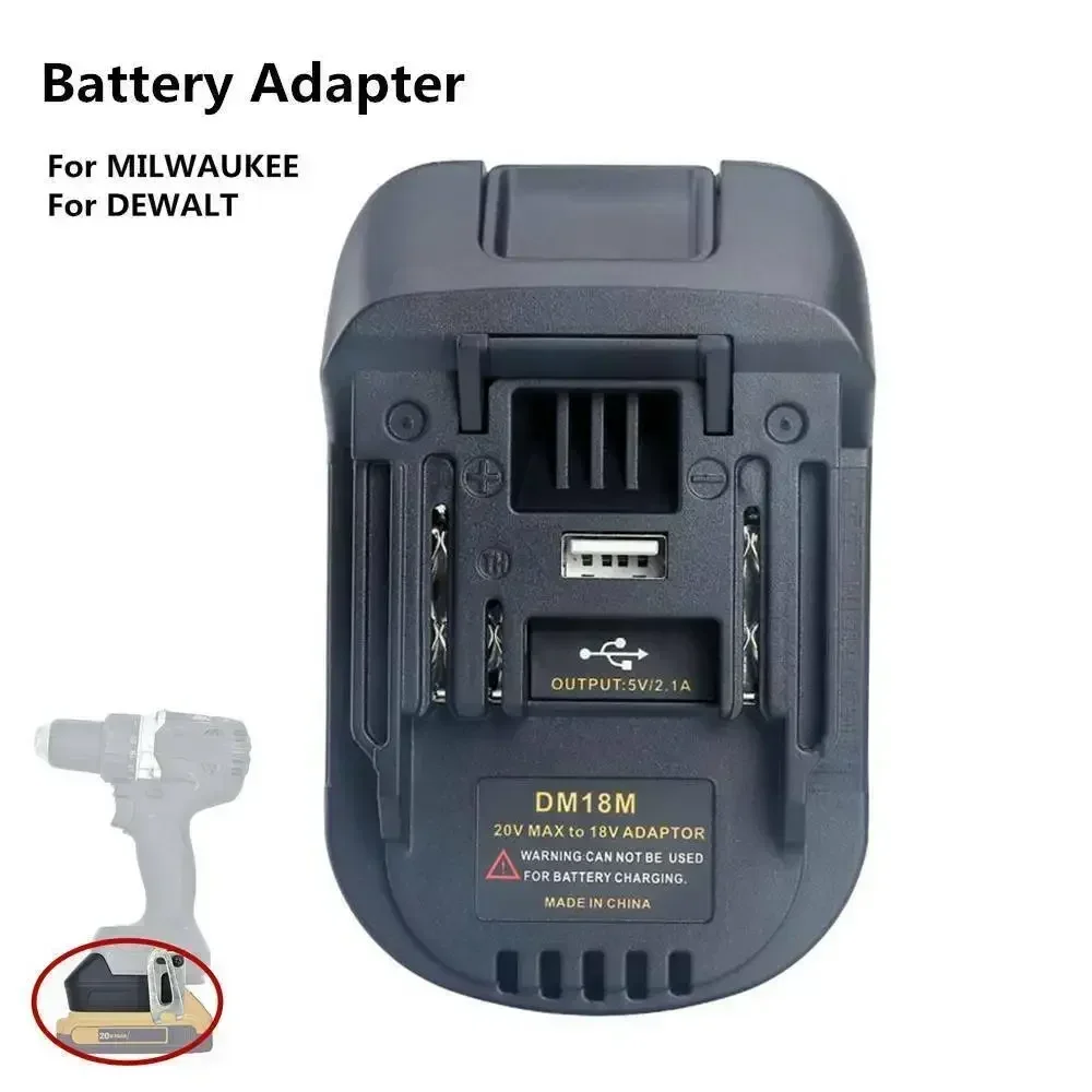 Imagem -05 - Conversor Adaptador de Bateria para Milwaukee Dewalt 20v Li-ion Battery Converter para Makita 18v Tools Dm18m