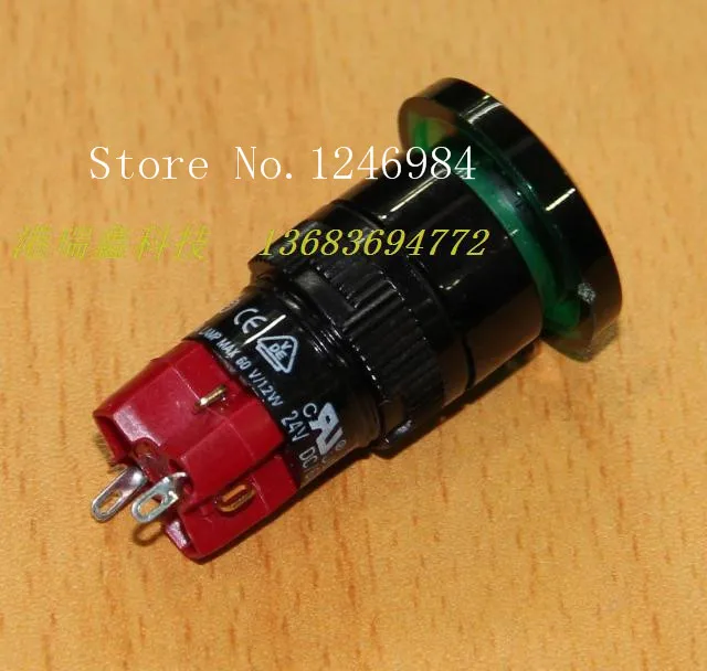 M16 قفل إعادة تعيين زر التبديل ديكا تايوان التحالف التقدمي جولة واحدة أحمر أخضر الفطر رئيس D16LMR1-1AB D16LAR1-1AB-10pcs