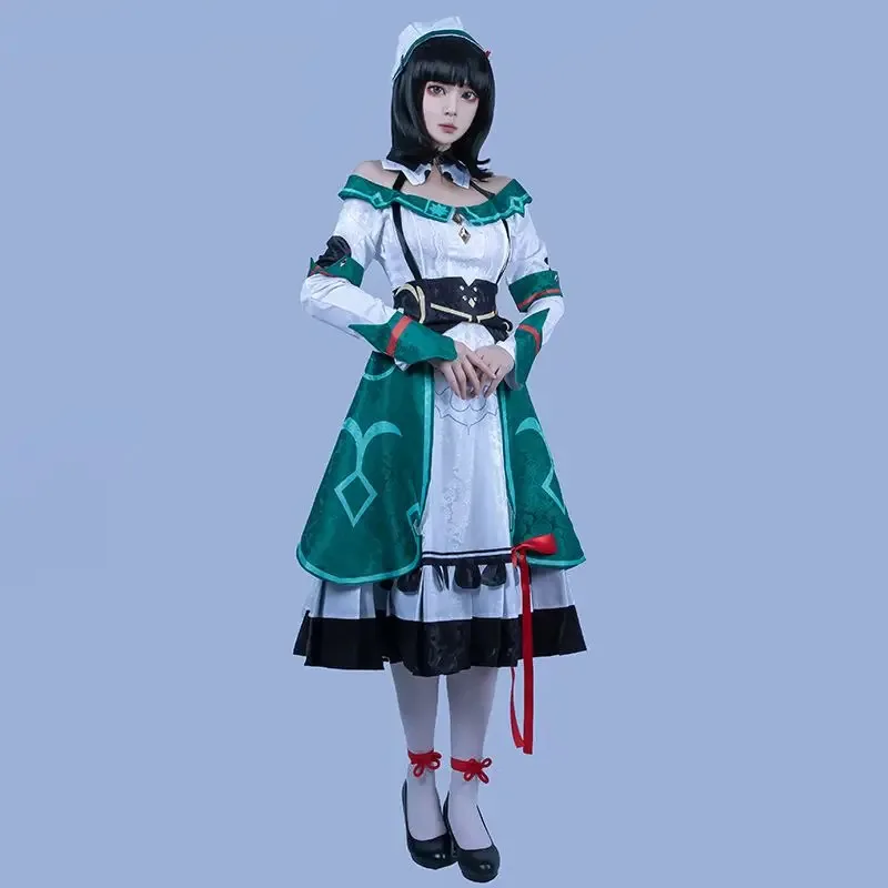

20151123 Genshin impact Catherine Costume Full Receptionist COS Clothes NPC Character LO Lady Maid Anime Cosplay Katheryne