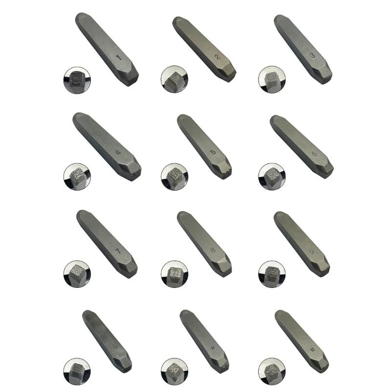 12PCS Handmade Jewelry Carving Tool Set Metal Chisels Jewelry Set Steel Texture Suitable for Professional 55KA
