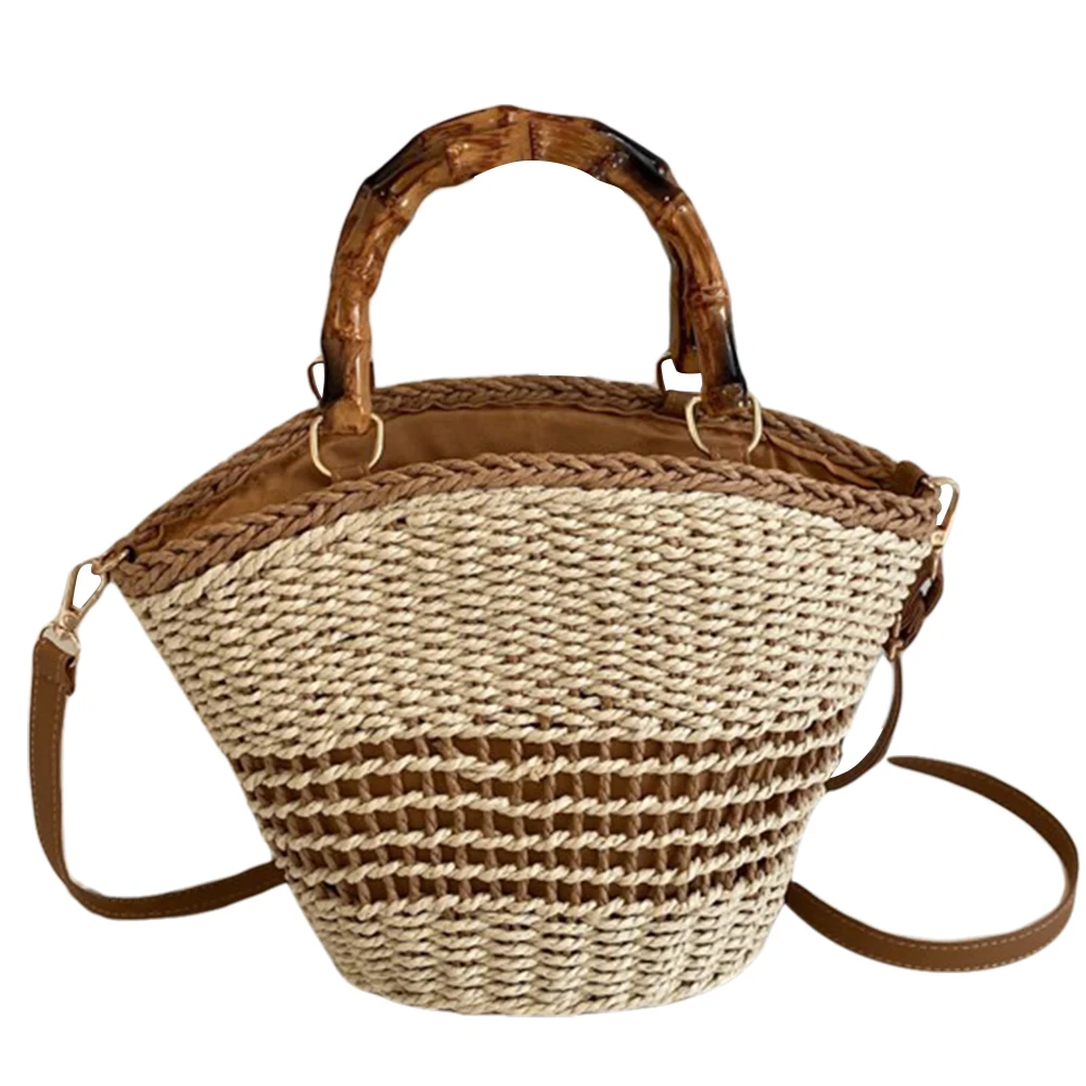 Women Straw Hobo Bag Zipper Woven Shoulder Bag Summer Beach Bag Clutch Purse for Travel Vacation Shopping