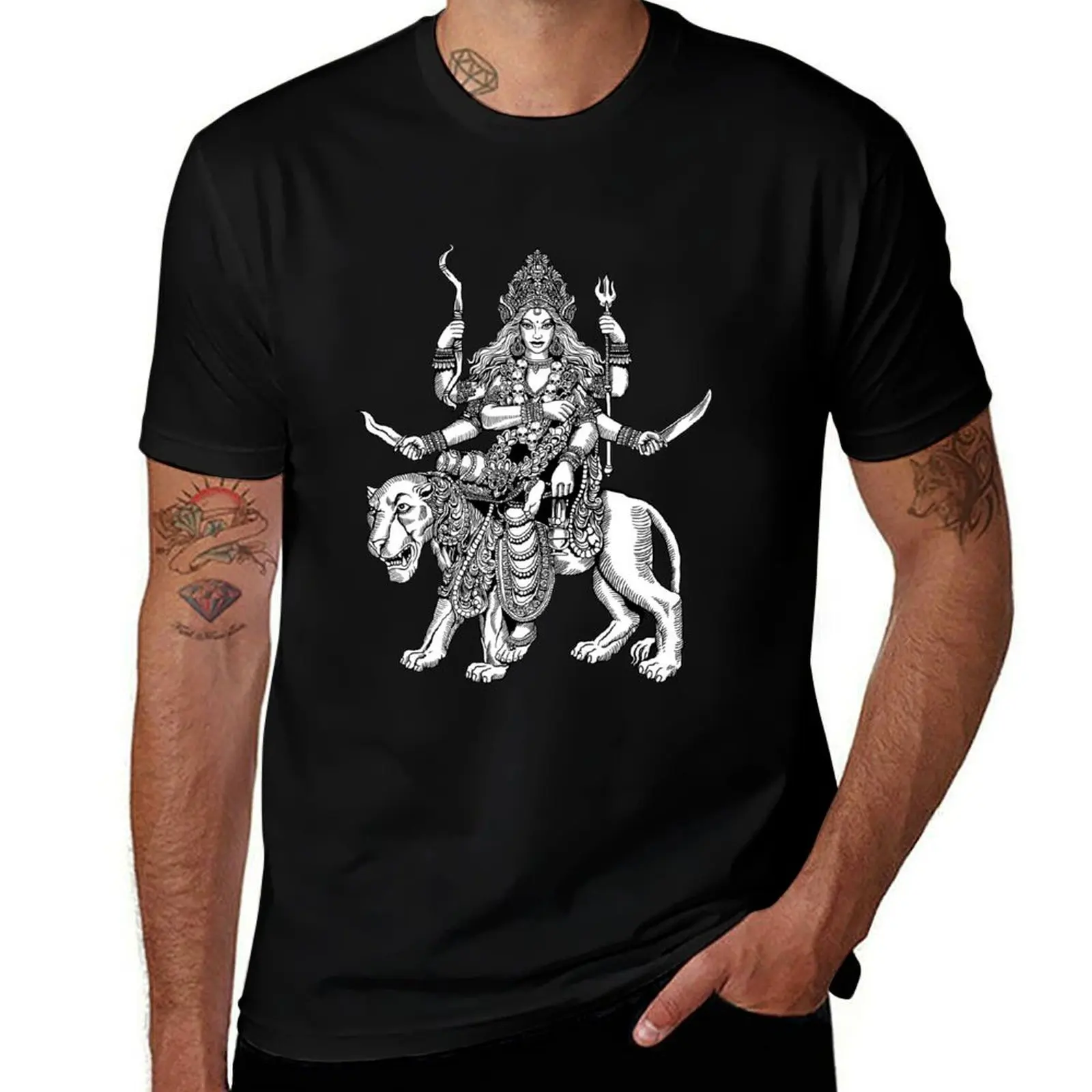 

Hindu Goddess Durga T-Shirt Casual Pattern Print Tee Shirt