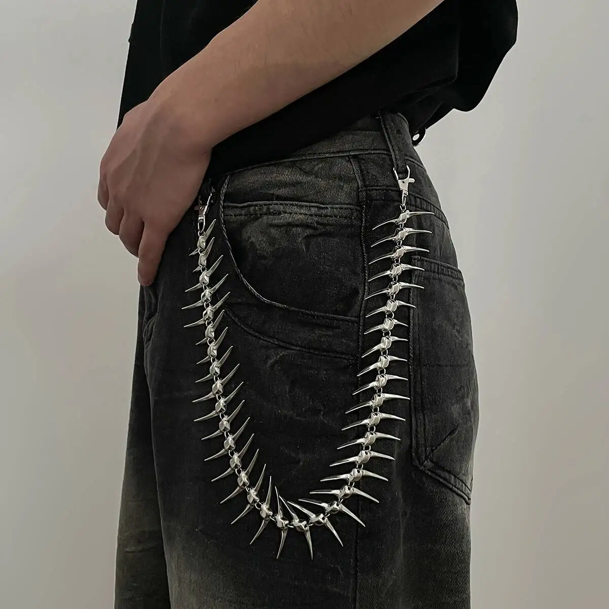 Ingemark Hip-Hop Punk Rock Metall-Hosenkette für Herren, Übertriebene Nieten-Hosenkette, Steampunk-Schmuck 2026 Neu