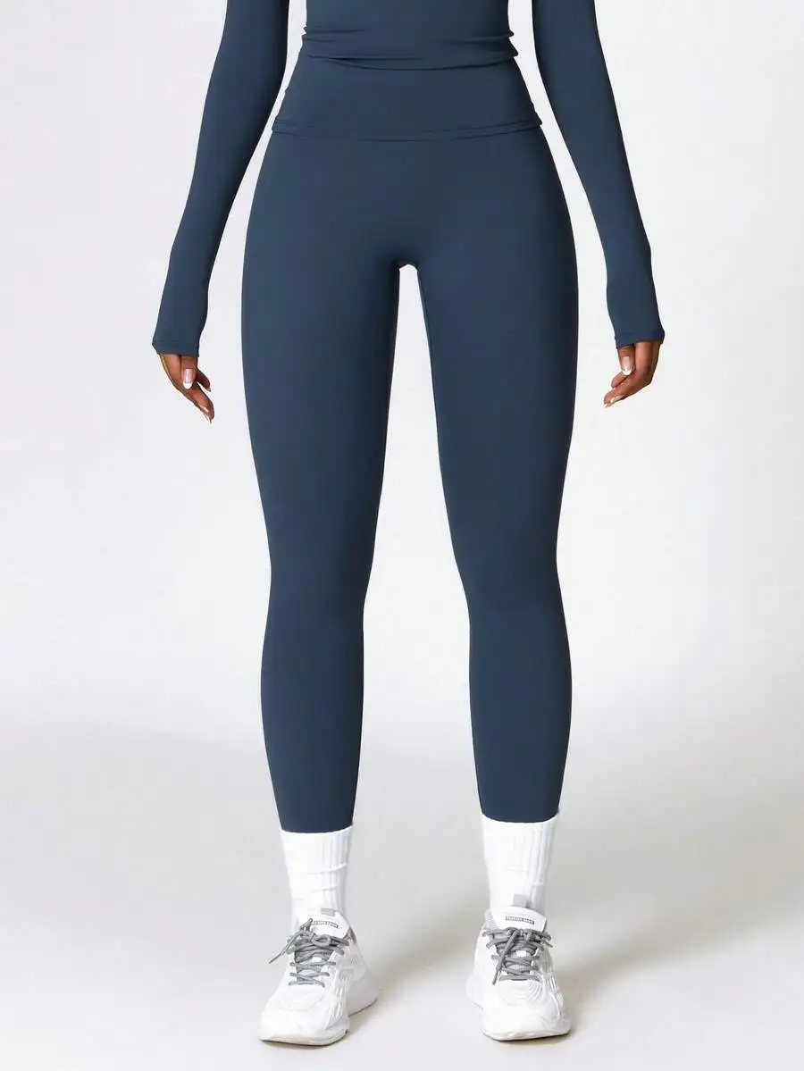 

Womens High Waisted Leggings And Long Sleeve Top Set For Yoga Running Workout
