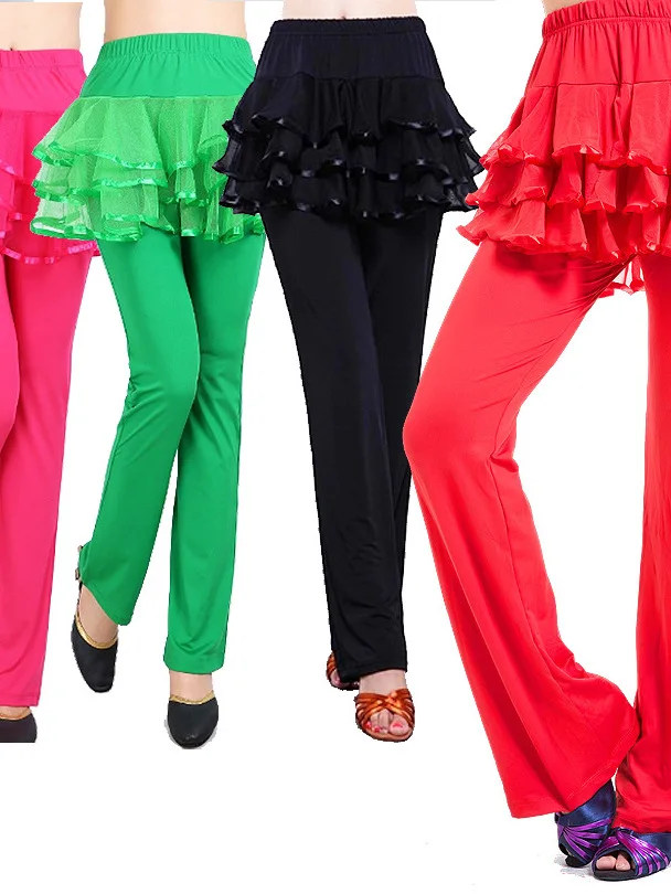 Square Dance Costume Trouser Skirt New Social Dance Trouser Skirt Latin Dance Pants Female Practice Dress