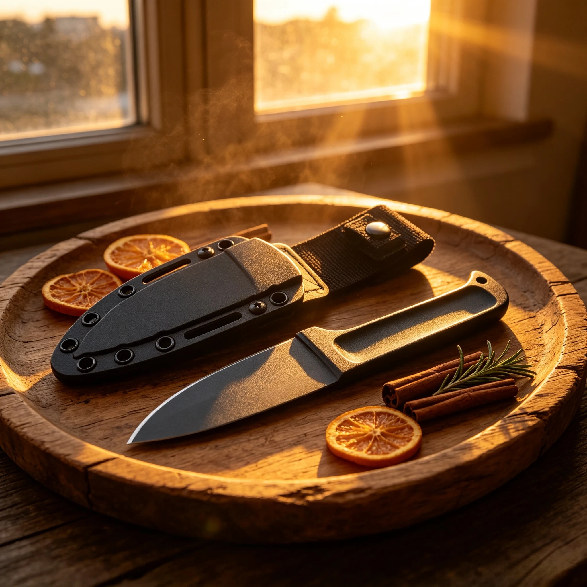 Compact Straight-Blade 36MG Knife Integrated Steel-Molded D2 Steel Outdoor Portable Camping Knife