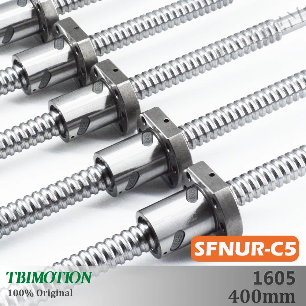 TBI Motion SFNU1605 C3 C5 Ground Ball Screw SFU1605 400mm Professional 5mm Lead Thread Shaft High Precision Flange CNC Parts R16