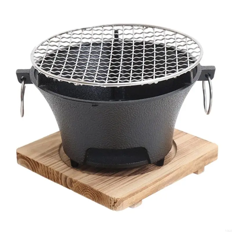 

Transportable Outdoor Indoor Wrought Iron Barbecue Highlighting Removable Grate for Easy Cleaning Japanese Plan Permanent Y5GB