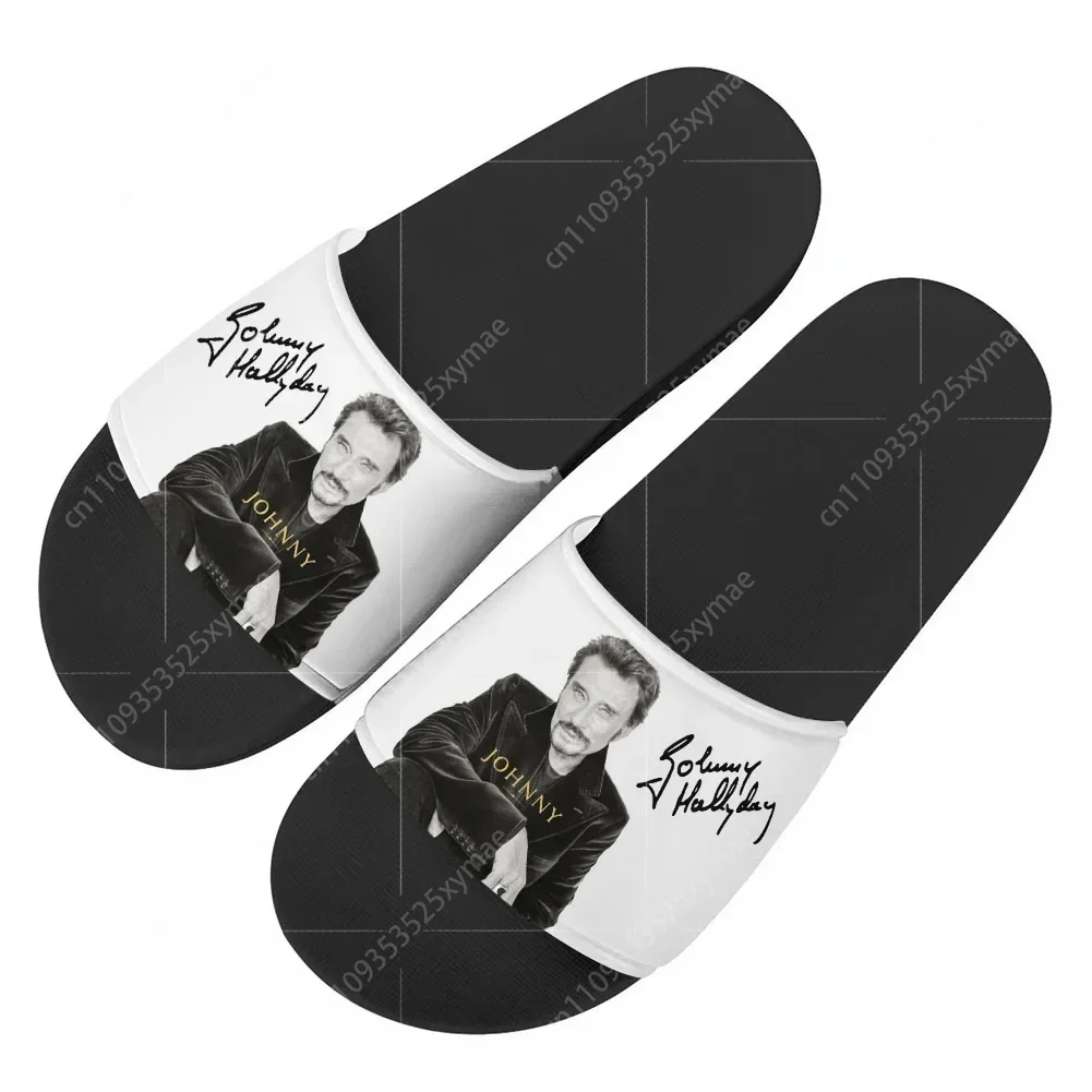 

Johnny Hallyday Slippers Home Water Shoes Pop Fashion Rock Singer Mens Womens Teenager Beach Pool Sandals Custom Summer Slipper