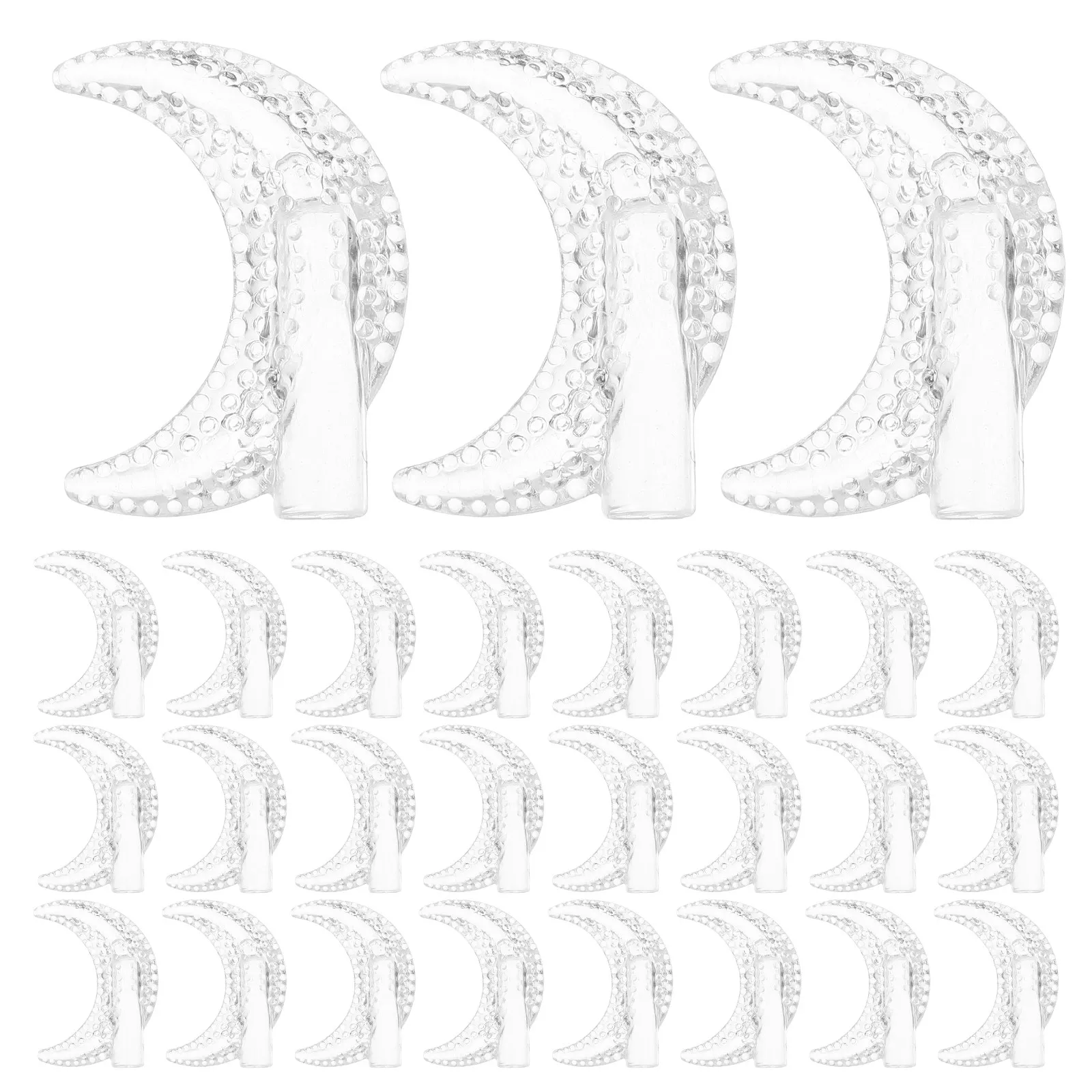 

100Pcs Moon Shaped Light Bulb Covers for String Lights Plastic Easy Install Lamp Shades Indoor Outdoor Decor Moon Bulb Decor