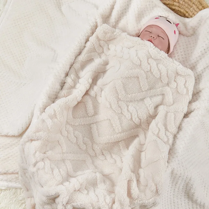 100X110 см спальное одеяло для младенцев и малышей, детское уютное бархатное ковровое одеяло с фланцем, портативное и мягкое одеяло для сна, всесезонное использование