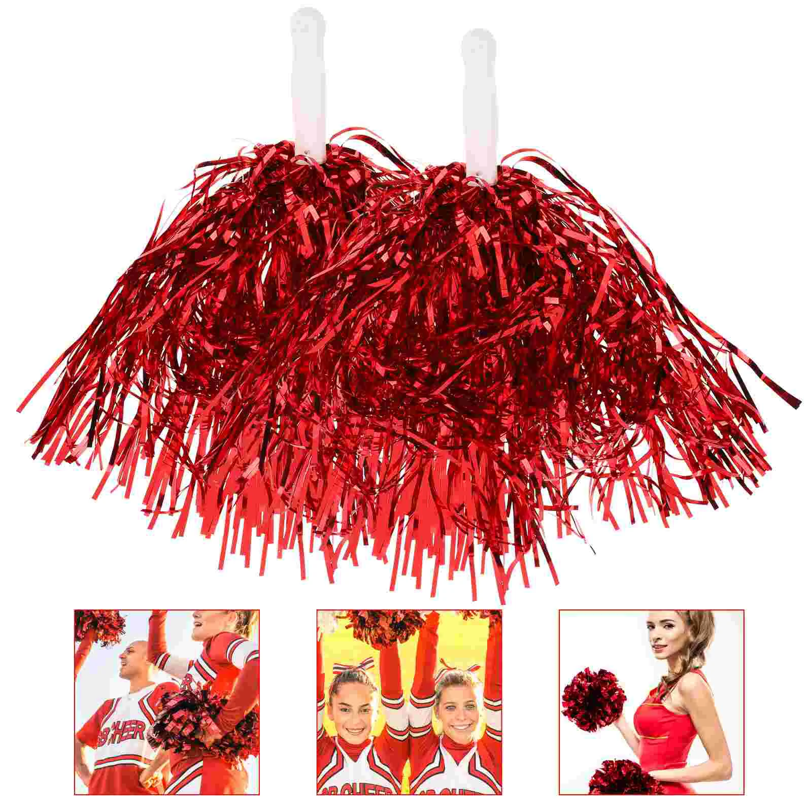 

24 Pcs Cheering Pom Poms Cheerleading Pompoms Prop Accessory Red The Pet Dancing