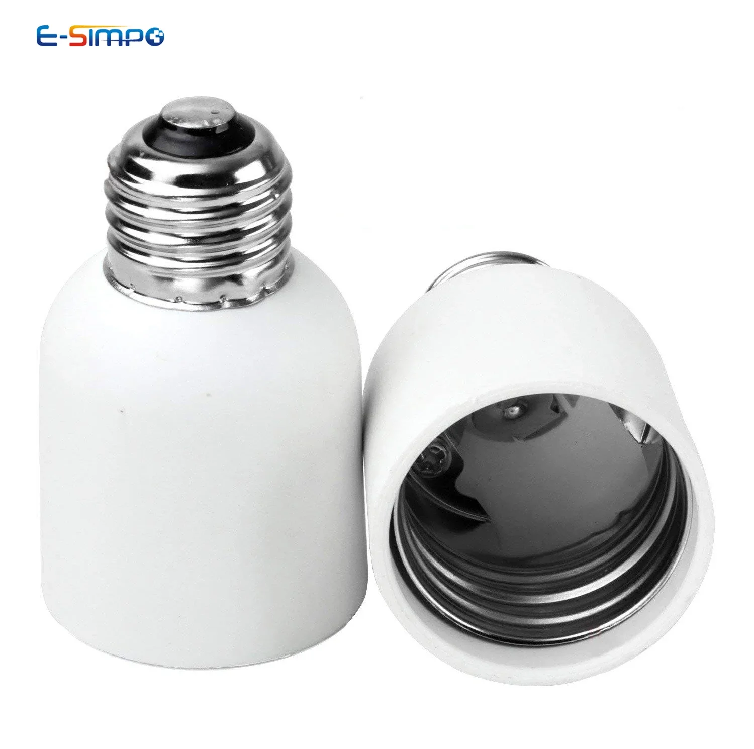 2PCS E40 To E27 Light Socket Adapter ExtenderLED PBT Porcelain Ceramic Mogul Highbay Base To Medium Screw Lampholder Converter