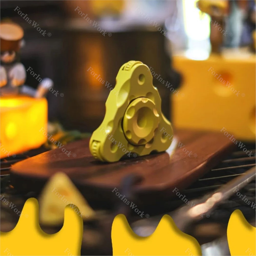 OSEDC チーズ フィジェット スピナー ファイルを解凍するローラー 大人用 クールなガジェット ストレス解消おもちゃ 不安おもちゃ