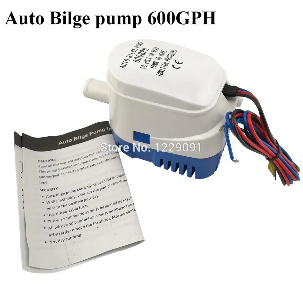 

Automatic Bilge Water Pump 12V 600GPH 750GPH 1100GPH Submersible Auto Pump With Float Switch for Sea Boat Marine Bait Tank Fish