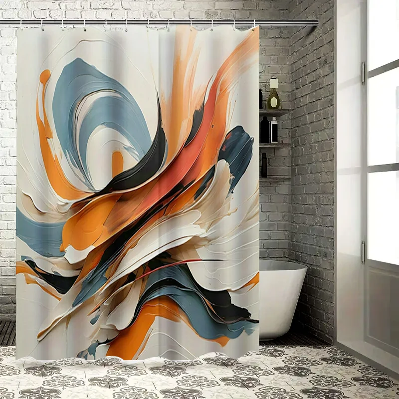 

Роскошная художественная цветочная занавеска для душа, водонепроницаемый декор для ванной комнаты белого/синего/желтого/зеленого цвета, современные аксессуары для дома, размер18