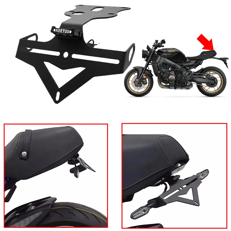 

Motorcycle Aluminum License Plate Holder Fender Eliminator Registration Bracket With LED Fit For YAMAHA XSR900 XSR 900 2022-2023