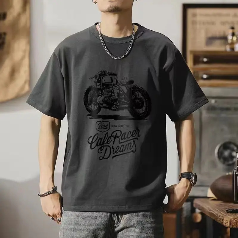 خمر فضفاض عادية قميص مطبوع ريترو الصيف قمصان قصيرة الأكمام ONeck 100% القطن المحملة الشارع الشهير الملابس تي شيرتات عجيبة #1