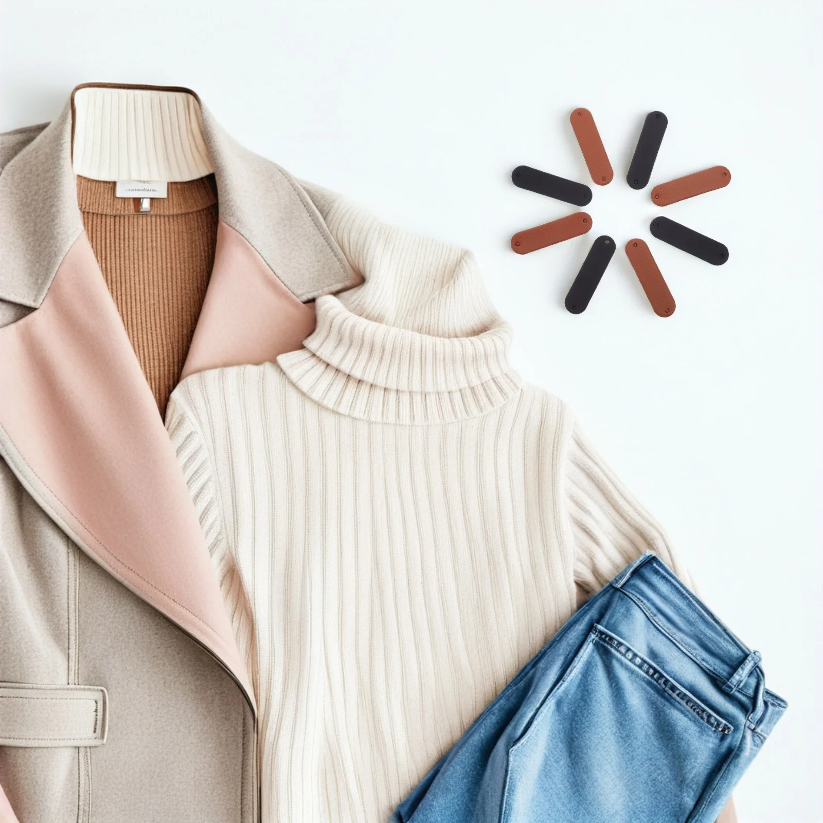 

100pcs Handmade Tags Pu Blank Labels For Sewing Diy Craft Projects Sew On Tags Hats Wallets Bags Crochet Beanies Denim