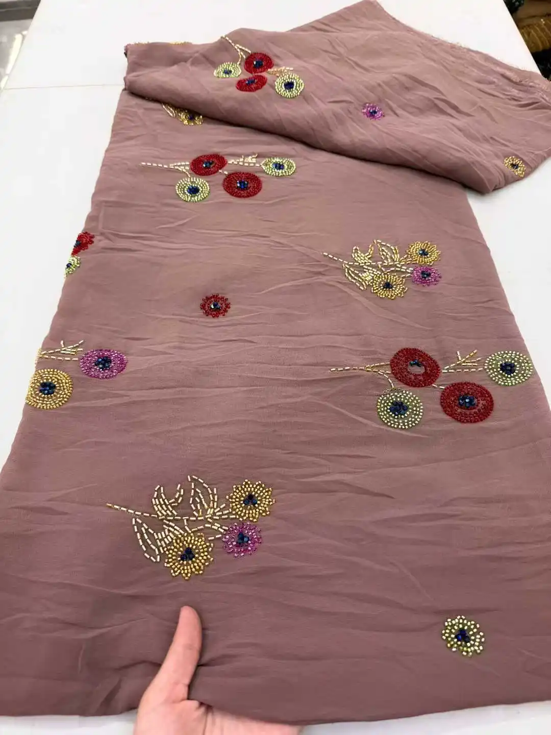 رائجة البيع الفاخرة الأفريقي تول أقمشة الدانتيل عالية الجودة الفرنسية الخرز أقمشة الدانتيل لخياطة القماش Diy بها بنفسك فستان الحفلات.