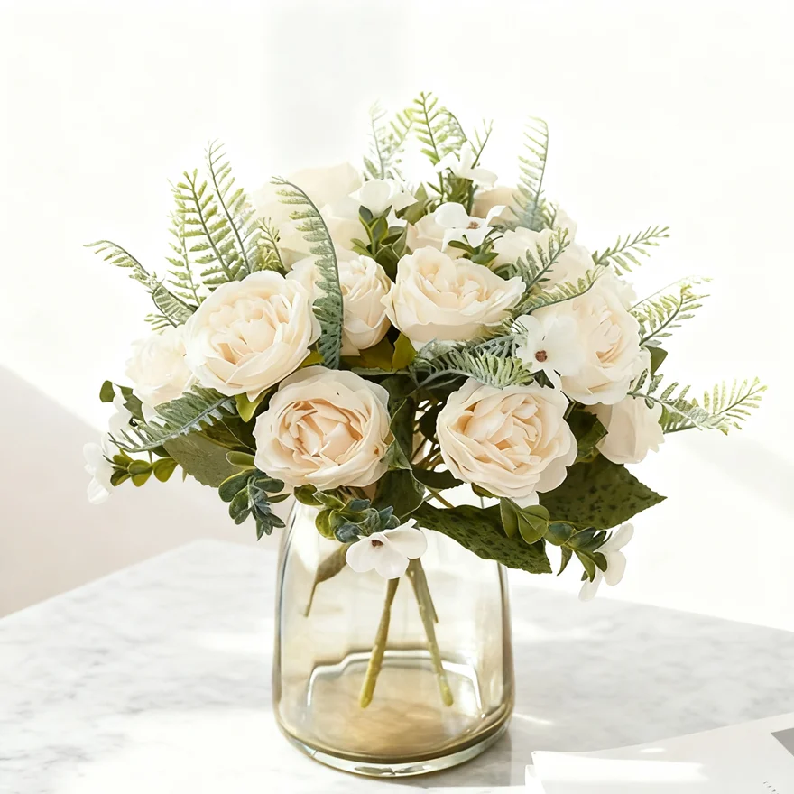 

1pc Artificial Flowers Vases Home Room Dining Table Decor Festival Wedding Bridal Bouquets Outdoor Courtyard Diy Gift Silk Peony