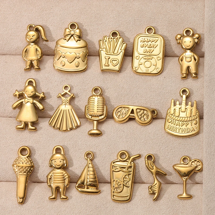 Vintage Fashion Fabrics - 5pcs Gold Color Party Boys And