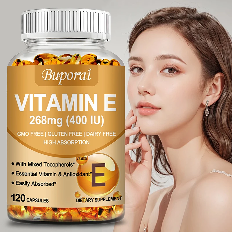 Vitamin E - Promotes Skin, Hair, Nails, Immune and Eye Health, Antioxidant