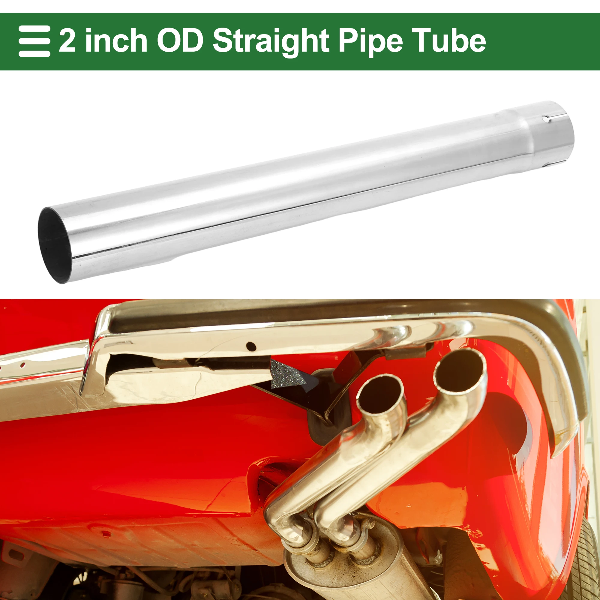 UXCELL Straight Exhaust Pipe Tube 51-127mm OD 440mm Length T304 Custom Car Modified Tubing Piping End Cutted Air Intakes Parts