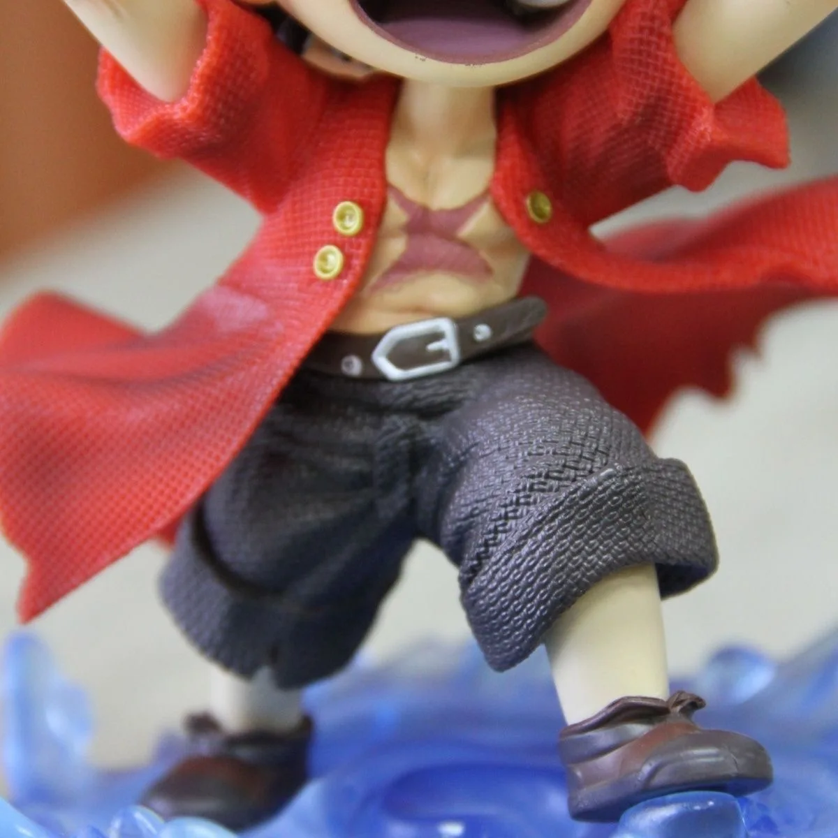 Anime One Piece Q Version rufy Walking in The Water ride Figure Cute Figurine Model Car Ornaments Doll Statue Kids Toy Gifts