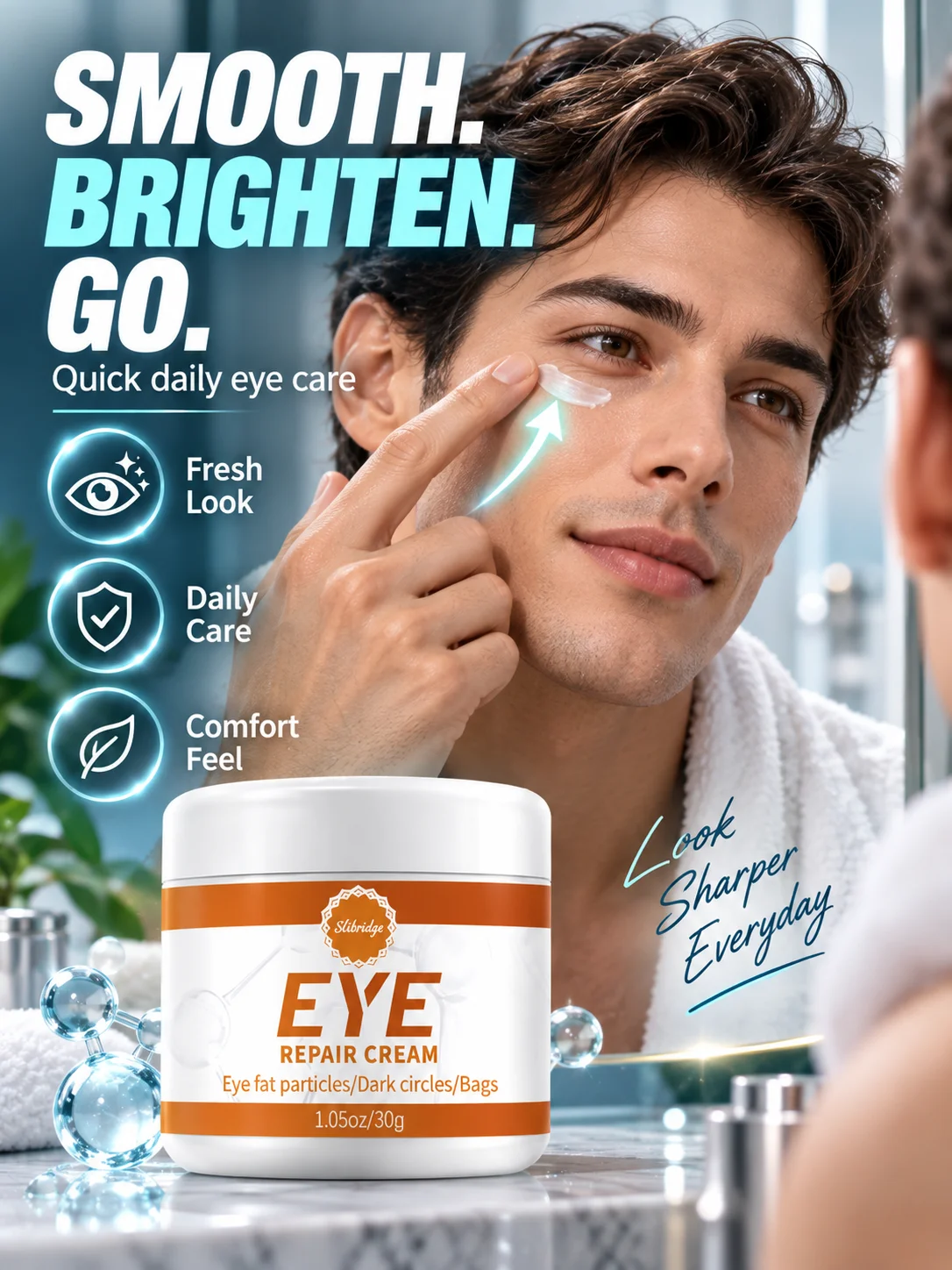 Collagen Eye Cream Anti-Wrinkle Moisturizing Treatment Nourishes Delicate Skin Reduces Eye Bags Fades Dark Circles for Men Women