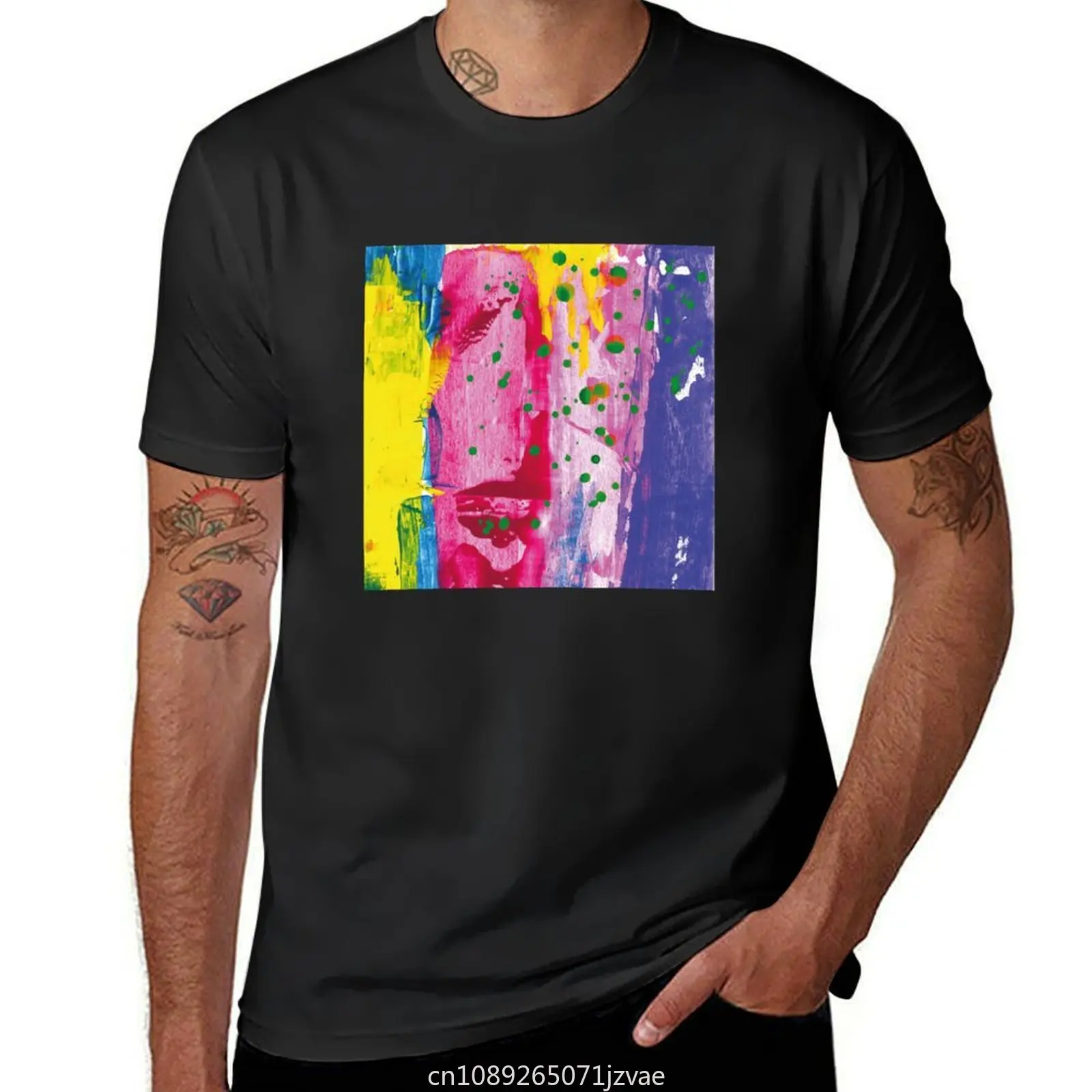 Colourful acrylic abstract painting T-Shirt new edition sublime animal prinfor boys cute tops clothes for men