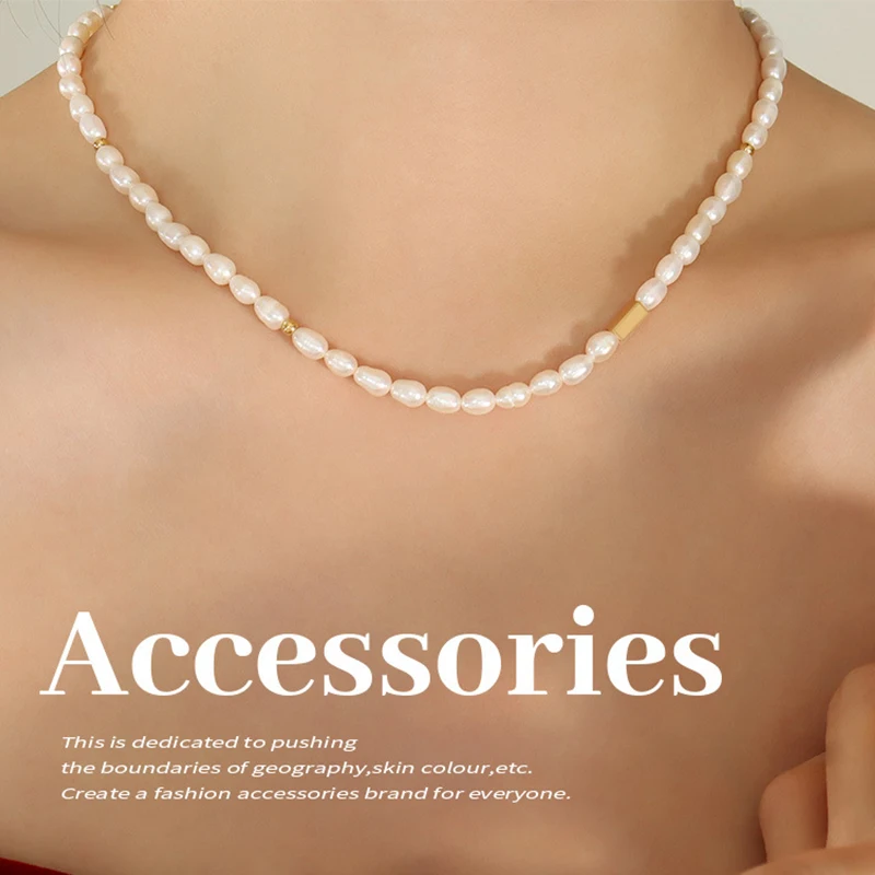 Freshwater Pearl Necklace For Women Elegant Minimalist Women\'s Neck Chain Necklaces Choker Luxury Woman Jewelry