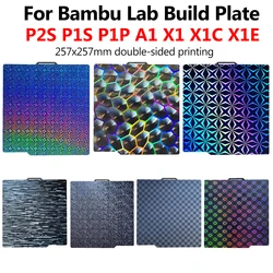 For Bambu Lab P1P P1S P2S A1 X1 X1C Build Plate 257x257mm Double Sided Spring Steel Sheet PEI PEO PET For Bambulab X1 Carbon P1P