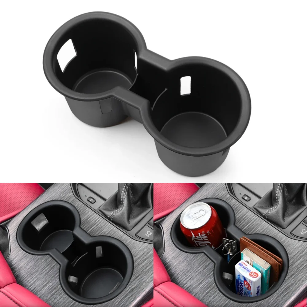 for Land Cruiser LC300 Cup Holder Storage Tray Shock-Absorbing Central Armrest Cup Box TPE Tidying