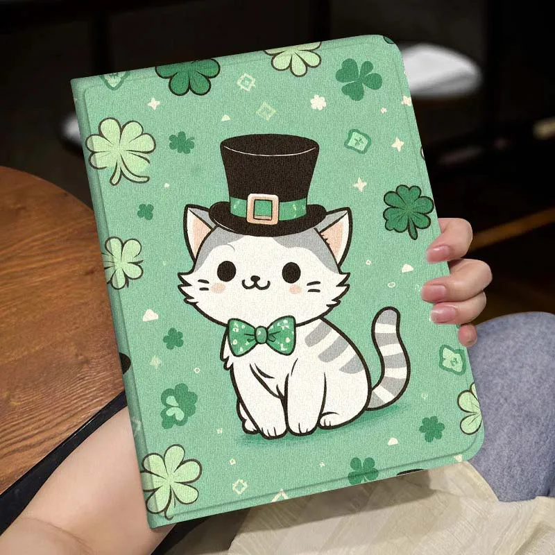 Cartoon White Cat Pizza Cover For Lenovo Xiaoxin Tab Pad K10 K11 Y700 P11 3rd GT Pro Plus Gen Tablet Case Gift