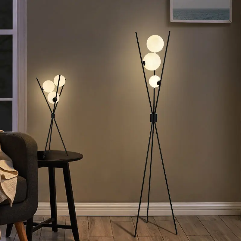 Scandanavian floor lamp Led designer 3D Moon ball floor lamp Living Room Loft hallway Study Decor Light Nordic tripod lamp