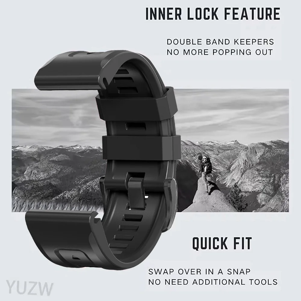 Fenix8 Uhrenarmband für Garmin Fenix 8 Pro 47mm 51mm E 7 7X 6 6X/Epix Pro/Tactix8 970 965 QuickFit 22mm 26mm Sport-Silikonarmband – Detail 39