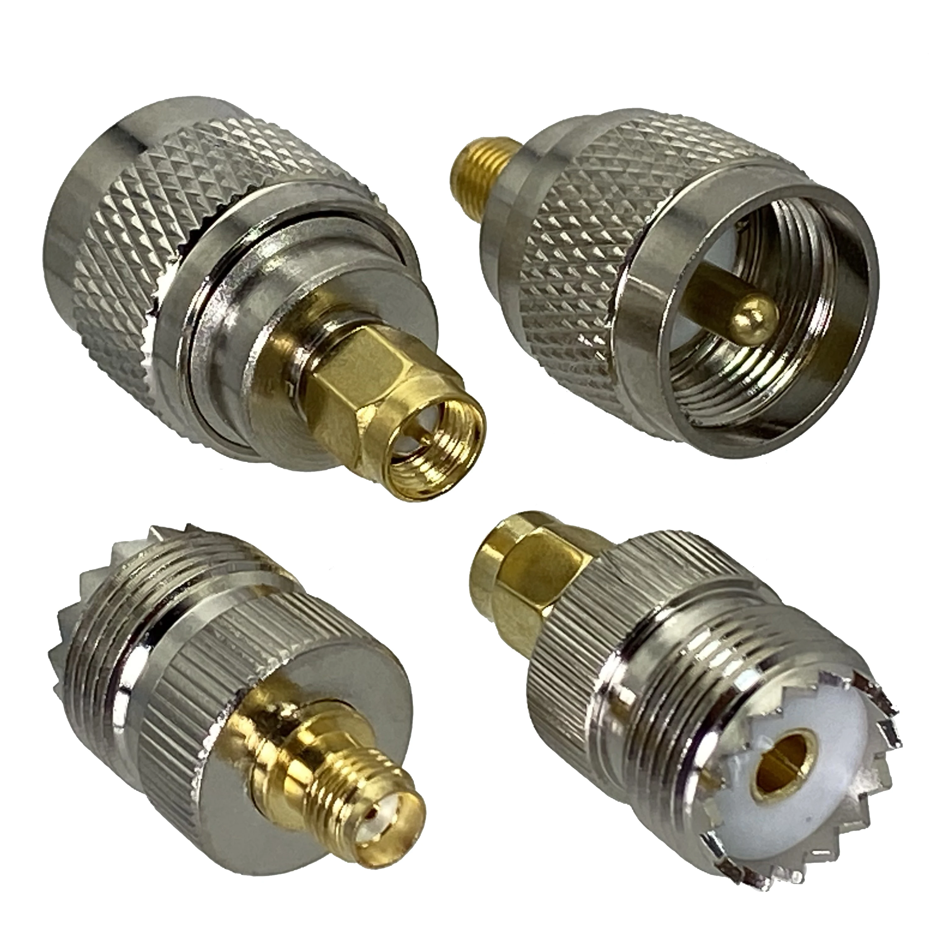 1pcs UHF SO239 PL259 naar SMA Stekker & Vrouwelijke Jack RF Coaxiale Adapter Connector Draad Terminals Recht messing