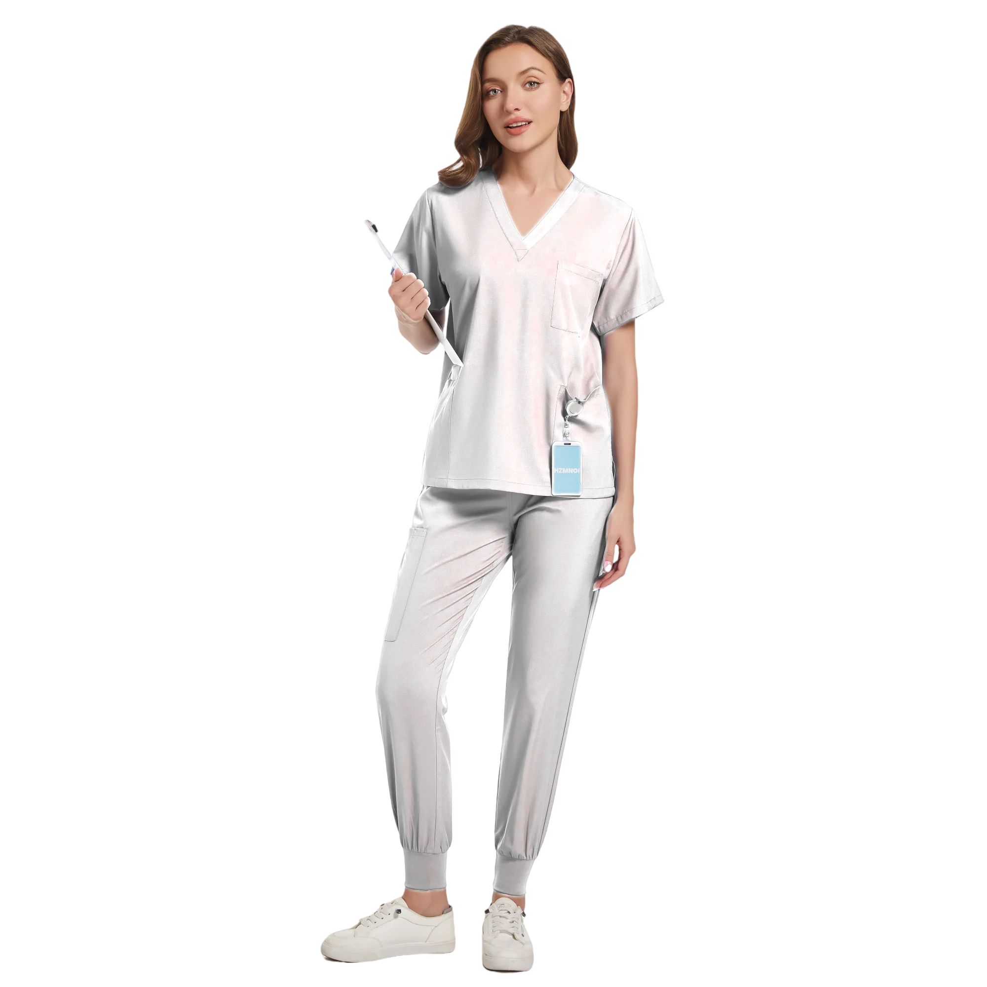 Mulheres Slim Fit Uniforme Médico, Conjuntos de Scrubs, Acessórios de Enfermeira, Uniforme Hospitalar, Dental, Clinical Workwear Vestuário, Cirúrgico Ternos Gerais