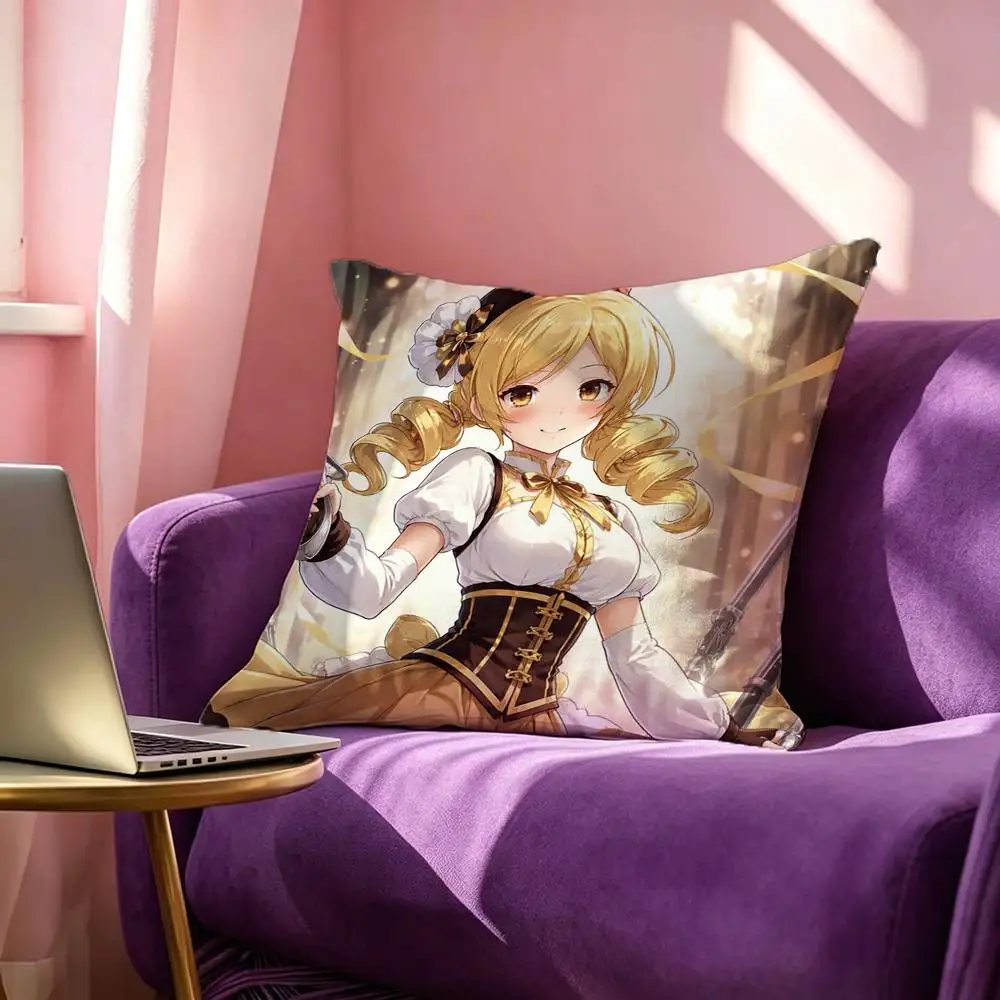 Mami Tomoe Cartoon Square Double-Sided printed Pillow Case Bedroom Bedside Pillow Sofa Cushion Cover