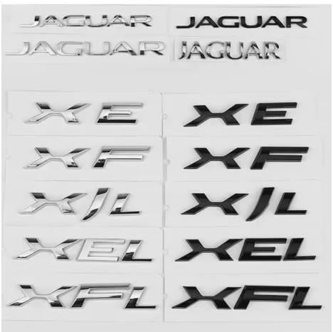 

Suitable for Jaguar Black Car Letters Rear XEL XFL XJL F-PACE F-TYPE EPACE V6 Black Label 5.0 Emblem Badge Sticker Accessories