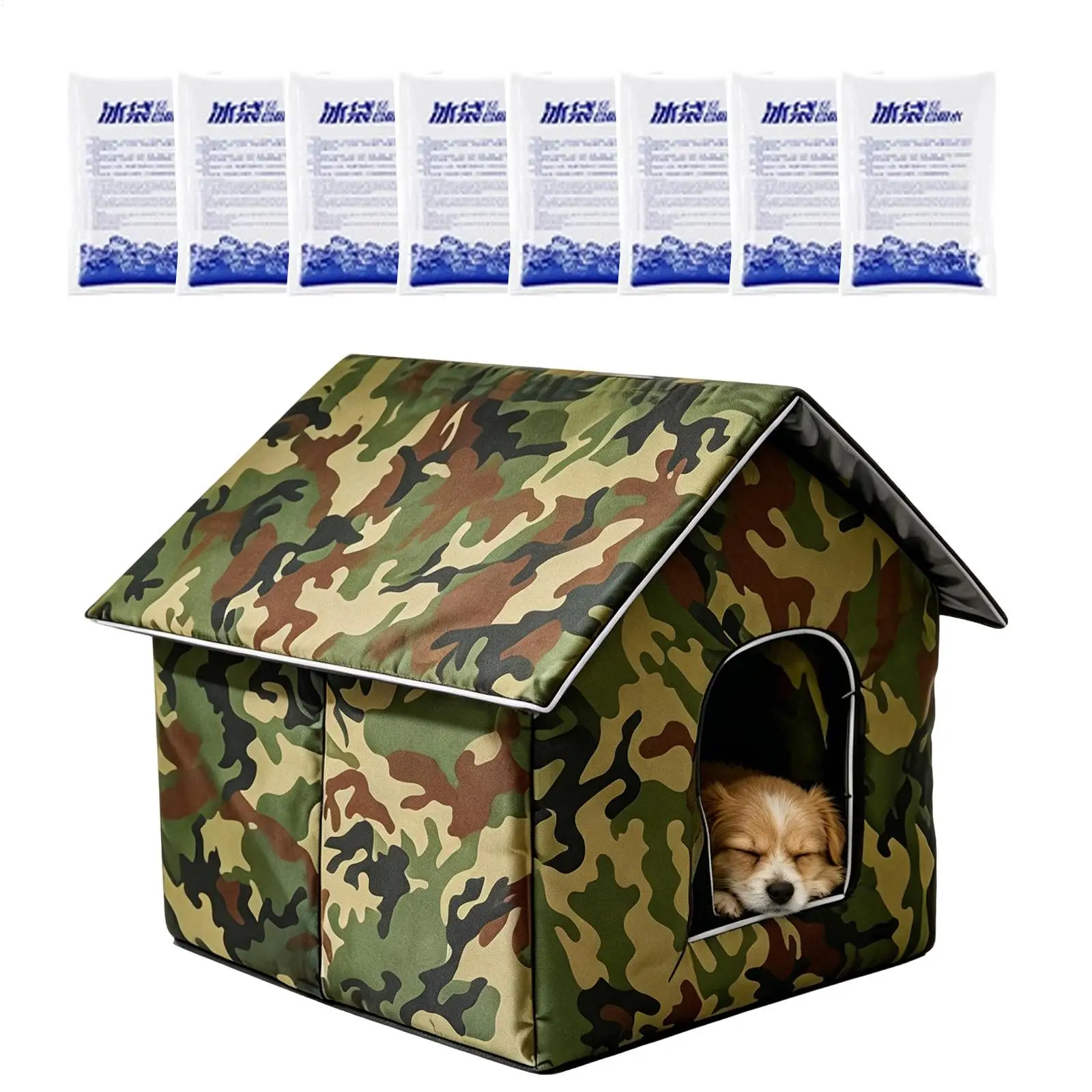 

Cooling Cat House Thermal Insulation 3 Layer With Ice Packs Cooling Outdoor Cat House For Kitten Puppy Dog Living Room Balcony