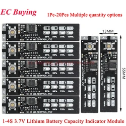 20Pcs/1pc 1-4S 3.7V Lithium Battery Level Indicator Detection Display Module 1S/2S/3S/4S Electric Vehicle Power Tester Li-ion