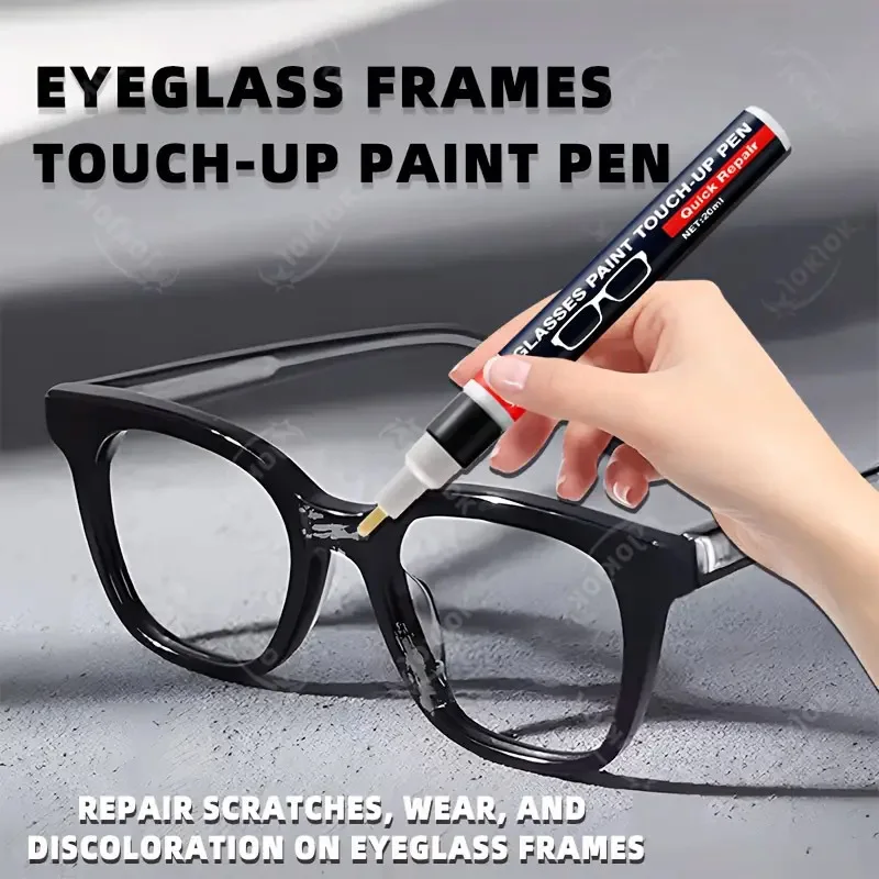 Premium Black Eyeglass Frame Touch-Up Paint Pen, Nano-Adhesive Formula for Scratch & Chip Repair,Glass Repair Kit for Old Frames