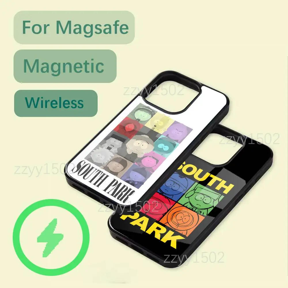 

Cartoon S-South P-Park Phone Case For iPhone 17,16,15,14,13,12,11,Pro,Max,Plus,Mini,SE4,E Magsafe Wireless Charging