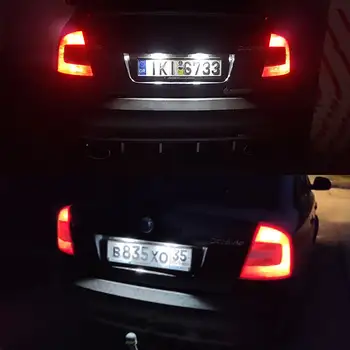 適用於Skoda明銳2改款(2009-2012)、改款車型(2003-2012)及Roomster 5J(2006-2010)的2個CAN總線汽車LED牌照燈 10 最佳銷售 2006年式Skoda明銳 - №4