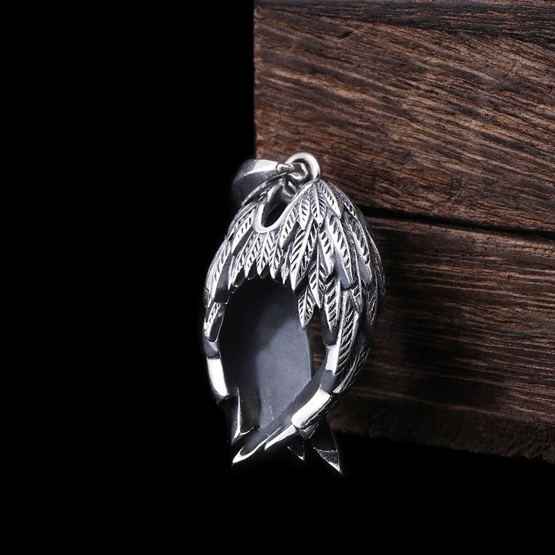 Retro Punk Devil Angel Wings Pendant Necklace Men Women Fashion Hip Hop Trend Cool Jewelry