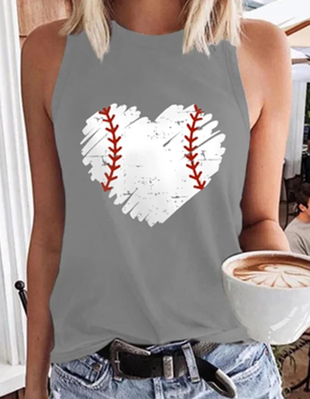 Summer Baseball 3D Printed Tank Tops Women's Casual Fashion Streetwear Oversized Sleeveless O-Neck Vest Harajuku Woman Clothing